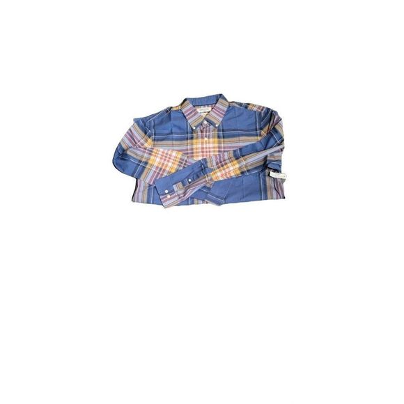 Goodthread Mens Multicolor Plaid Standard Long Sleeve Button Up Shirt Size LT - Picture 3 of 5